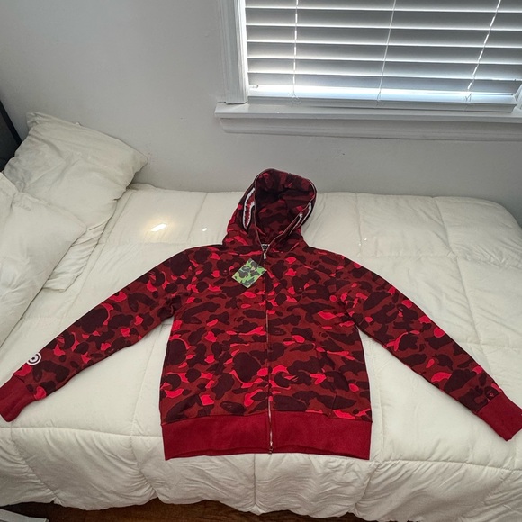 Red Camouflage Bape Hoodie